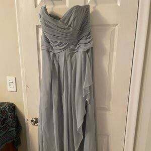 David’s Bridal Chiffon Maxi Dress - Worn once, bridesmaid gown - strapless
